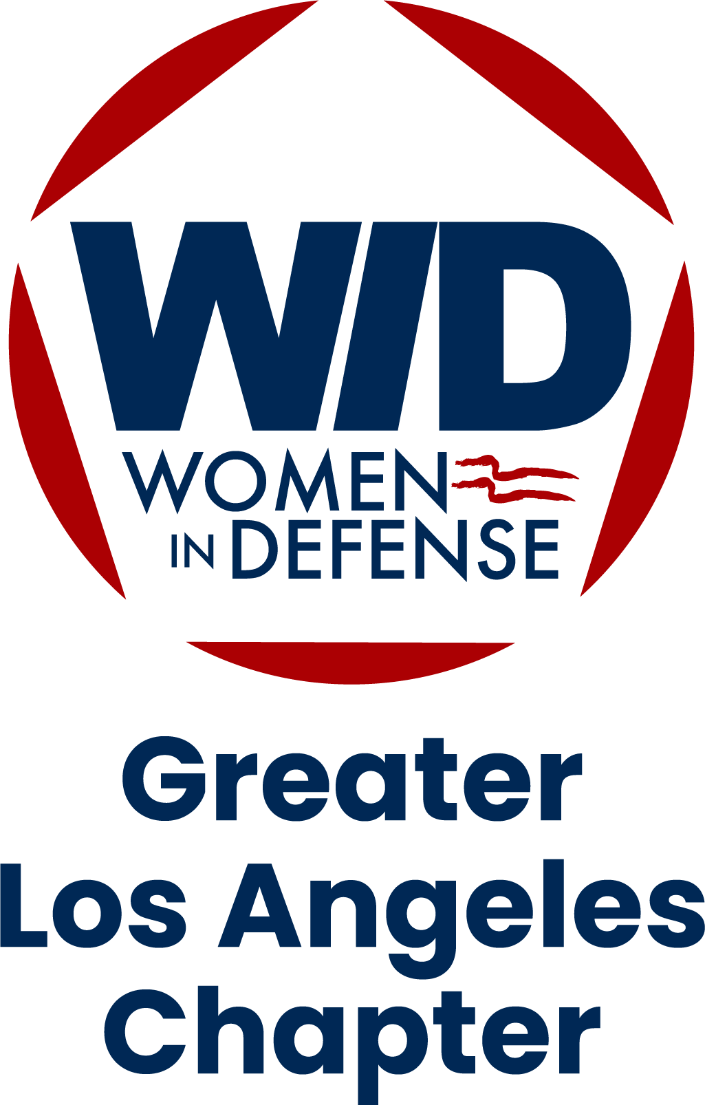 Women in Defense Greater Los Angeles Chapter red and blue logo