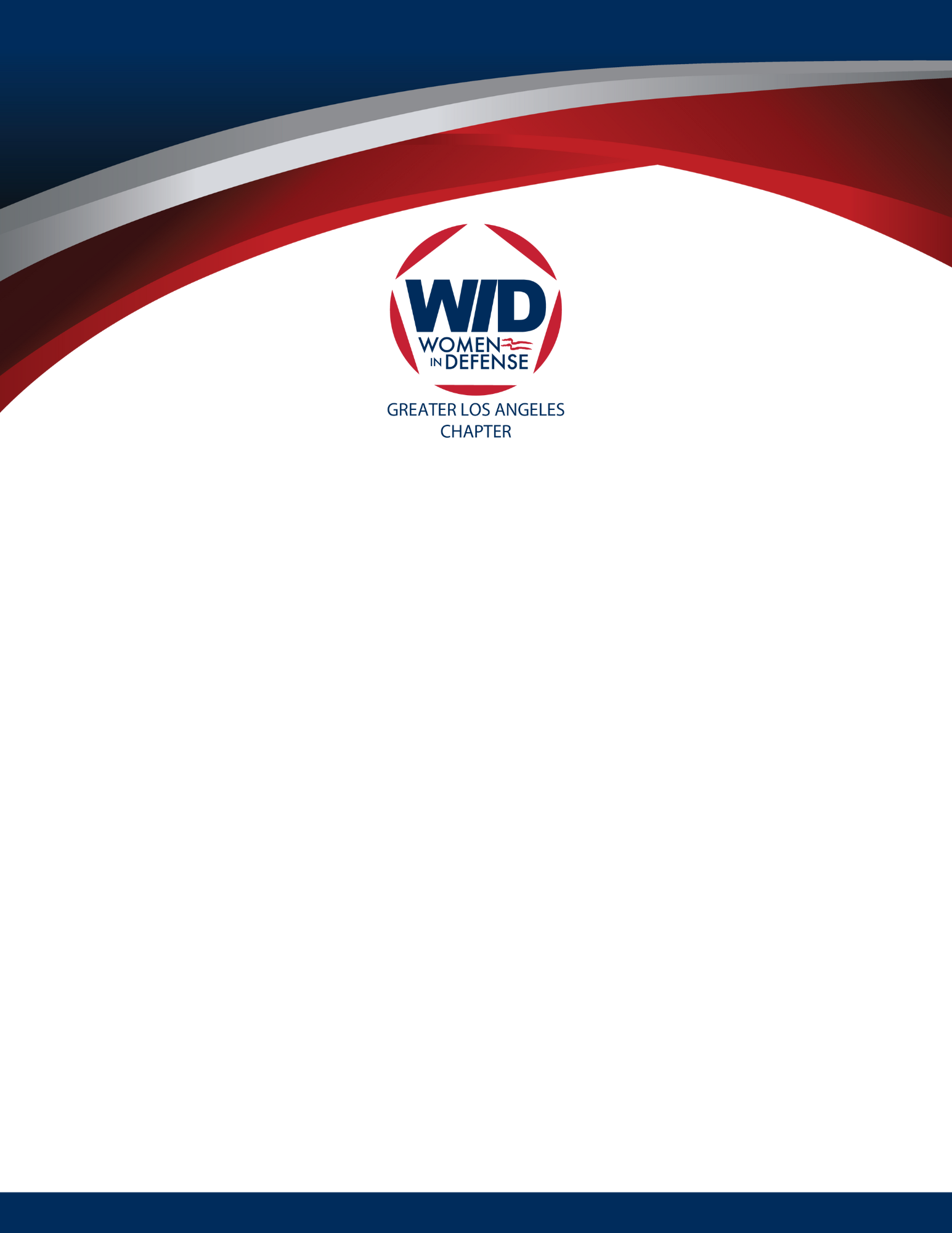 Women in Defense Greater Los Angeles Chapter logo and white background.