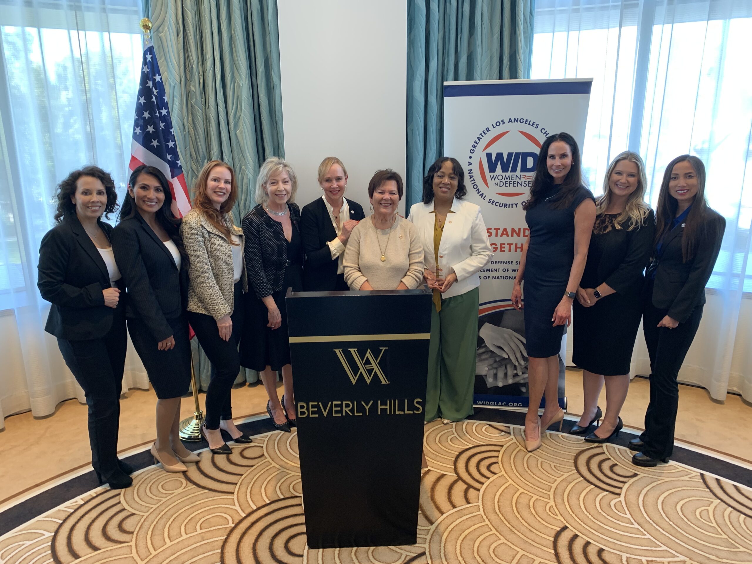 Award winners pose at the Annual Service to the Flag Awards ceremony